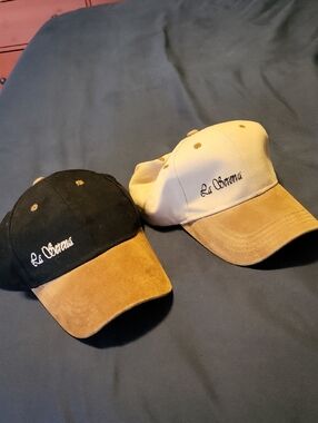 "La Serena" Embroidered Cap - Black or Off-White/Light Tan with Brown Brim